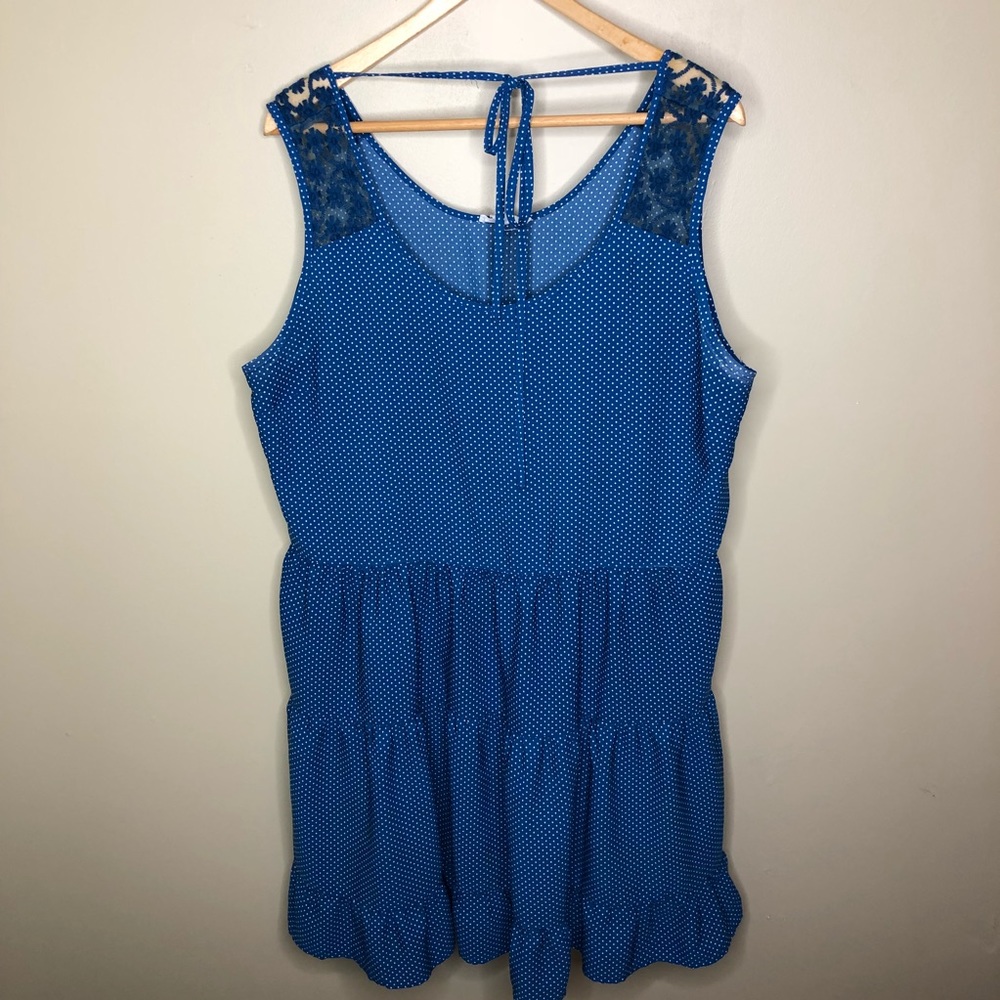 Mine Too Blue Polka Dot Dress Size 2XL